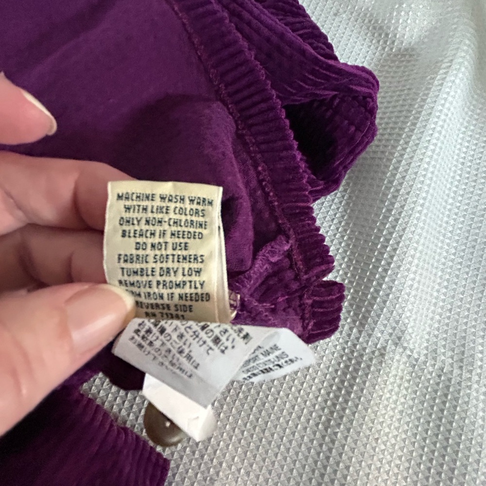 LLBean vintage 1990s plum, purple corduroy, long sleeve button-down shirt - Picture 6 of 8
